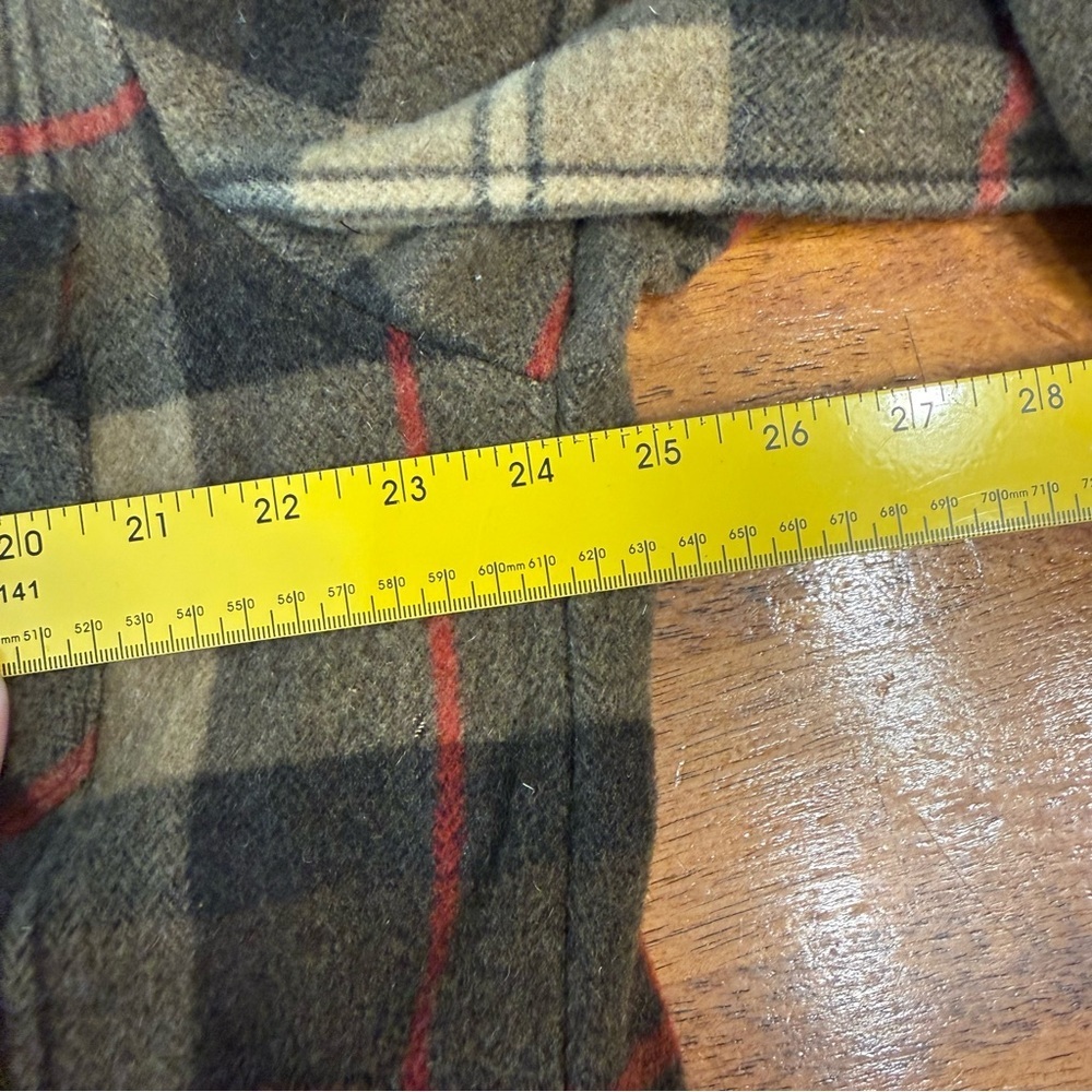 Vintage Le Collezioni Structure men's wool plaid jacket shirt brown tan red M - Picture 9 of 12